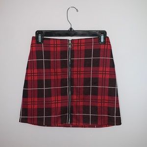 Forever 21 zip up plaid skirt